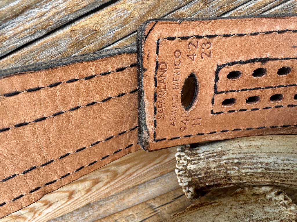 Safariland 94P Cordovan Brown Buckleless 2 1/4" Sam Browne Duty Belt Sz 42