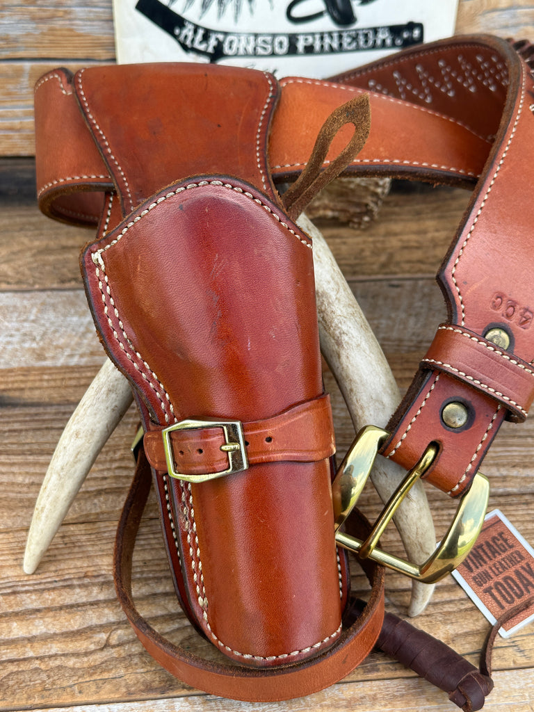 Alfonsos Leather Western Fast Draw Gun Belt Holster 45 LC For Ruger SA Revolver