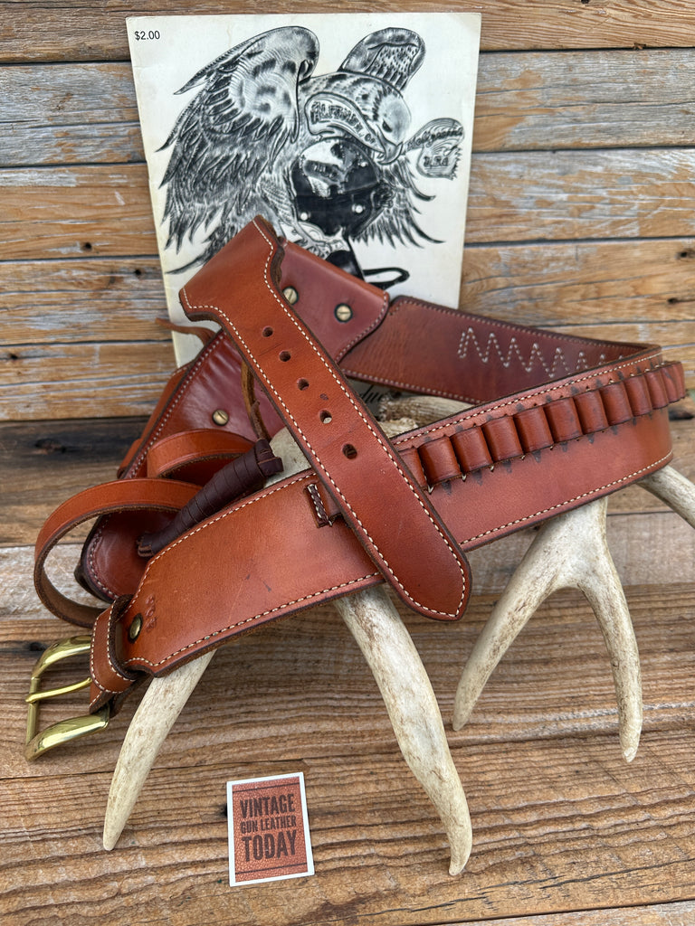 Alfonsos Leather Western Fast Draw Gun Belt Holster 45 LC For Ruger SA Revolver