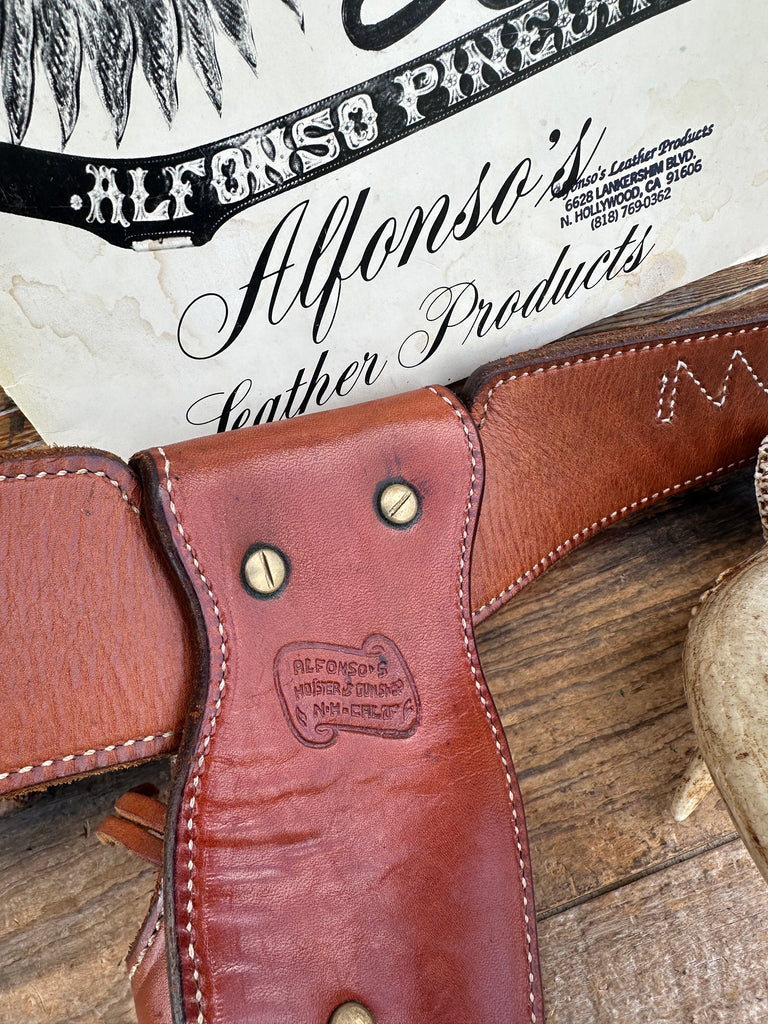Alfonsos Leather Western Fast Draw Gun Belt Holster 45 LC For Ruger SA Revolver