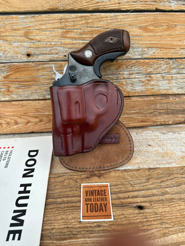Vintage Don Hume H720 OT Brown Leather Paddle Holster For S&W Charter Revolver J