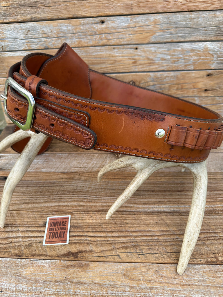 Brigade Western Gallatin Leather Stamped Gun Belt For Ruger Vaquero 5.5"