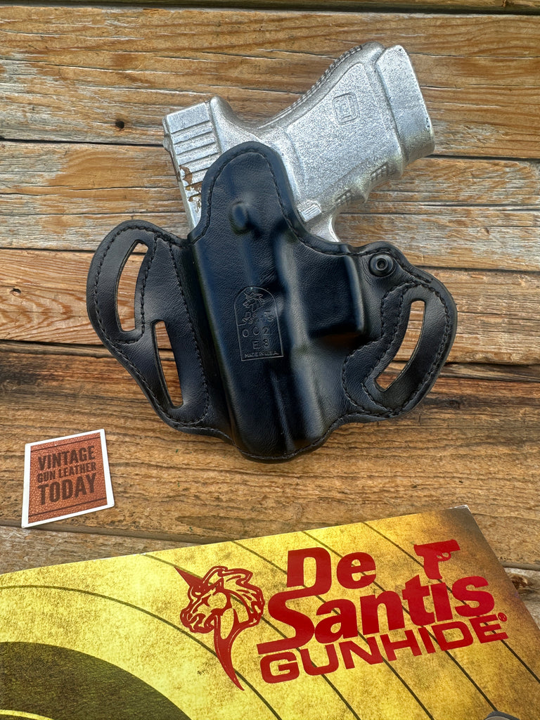 Desantis Black Leather Speed 002 Scabbard OWB Holster For GLOCK G29 G30 #3