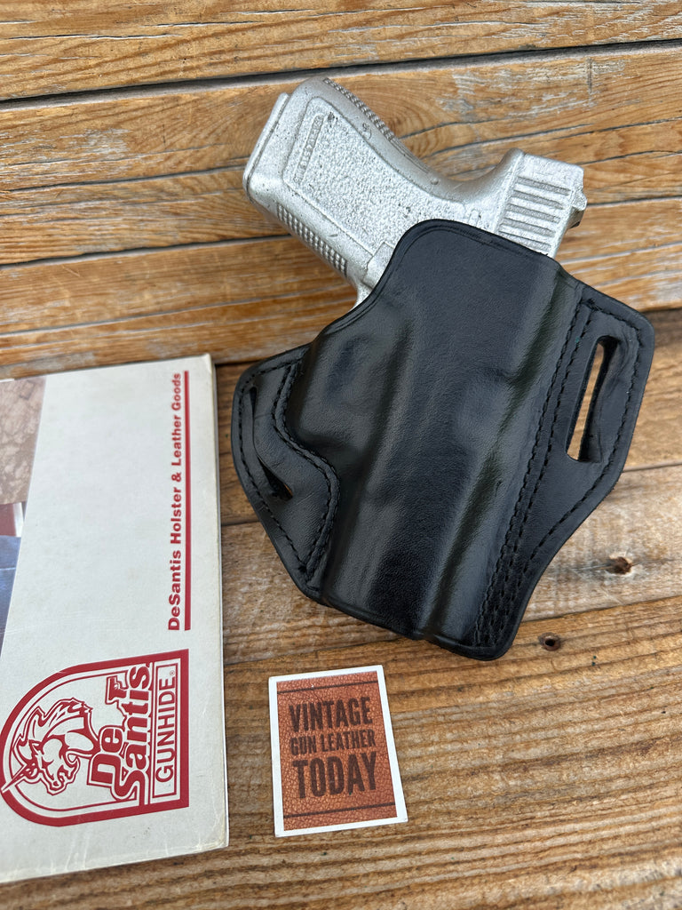 Vintage Desantis Black Leather Speed Scabbard OWB Holster For GLOCK G19 G23 G32