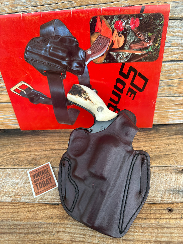 Vintage Desantis Brown Leather TB Scabbard Holster For S&W 2.5" K 19 15 12 10