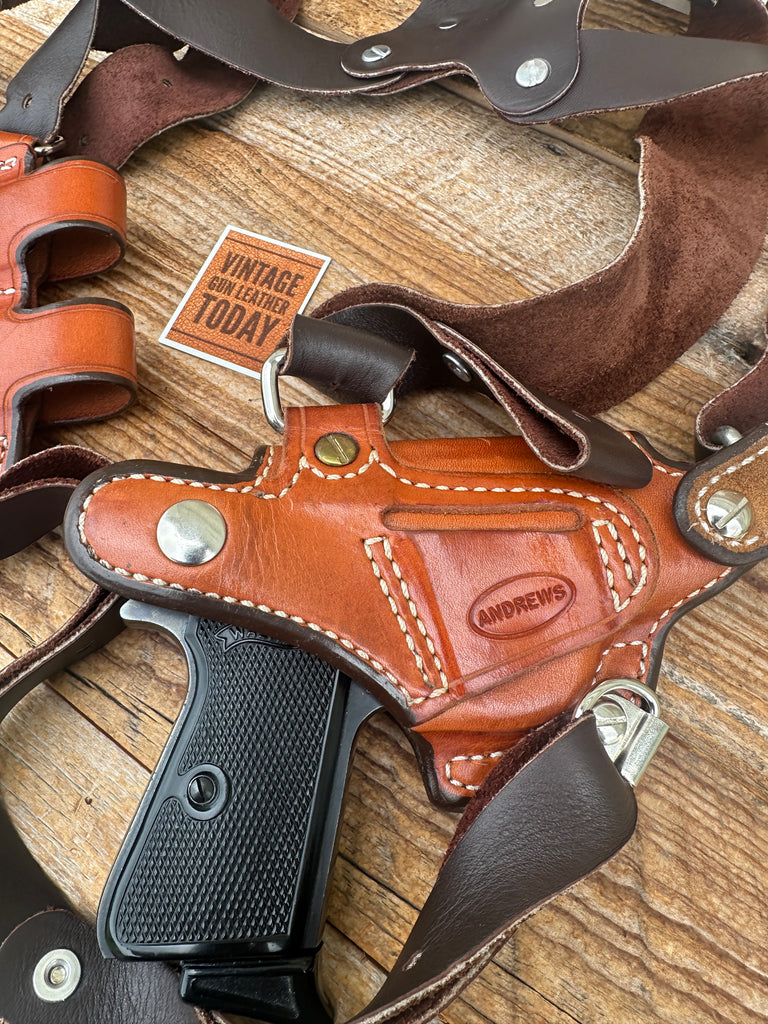 Andrews Brown Leather Shoulder Holster for Walther PPK PPKS PP LEFT