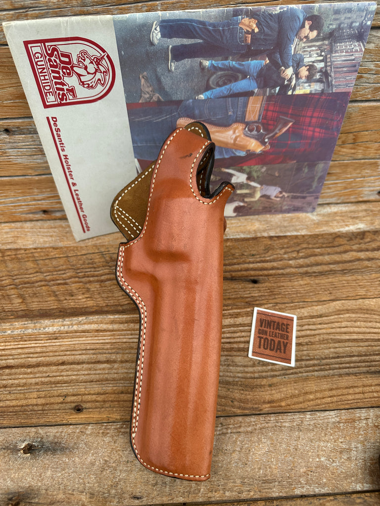 Vintage Desantis Brown Leather Cross Draw Holster For Smith S&W N Frame 28 29 6"