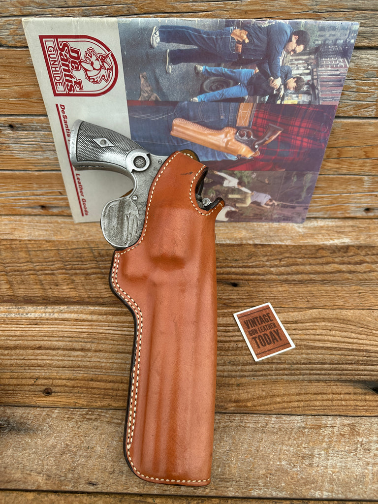 Vintage Desantis Brown Leather Cross Draw Holster For Smith S&W N Frame 28 29 6"
