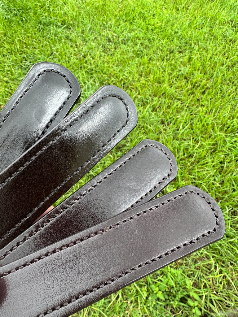 Don Hume MS Brown Plain Leather 1 1/4" Wide 4 Keeper Set Duty Belt Hidden Snap