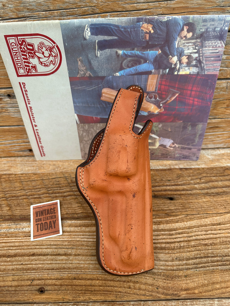 Vintage Bianchi 5BHL Brown Leather Suede Lined Holster for S&W N 4" .44