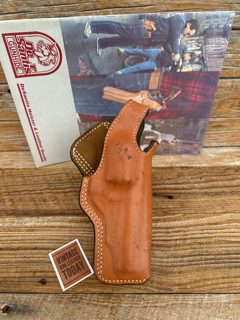Vintage Desantis Brown Leather Cross Draw Holster For Smith S&W N Frame 28 29 4"