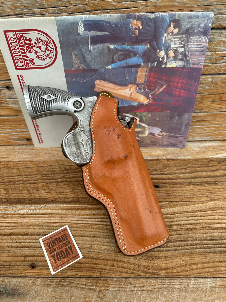 Vintage Desantis Brown Leather Cross Draw Holster For Smith S&W N Frame 28 29 4"