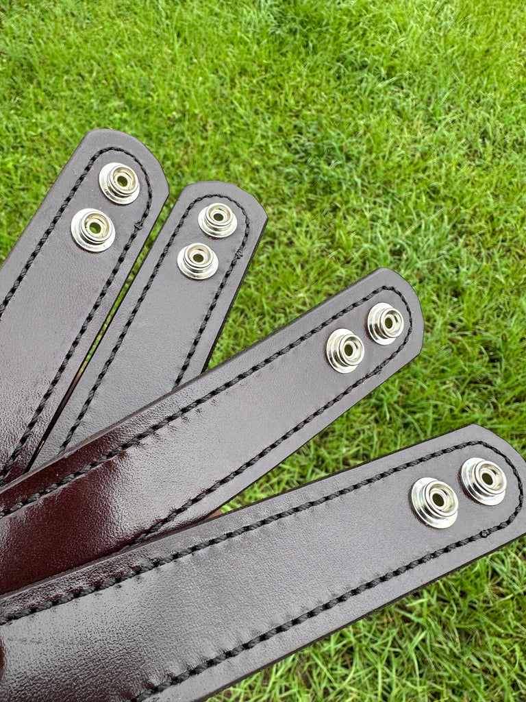 Don Hume DH Brown Plain Leather 1 3/8" Wide 4 Keeper Set Duty Belt Hidden Snap