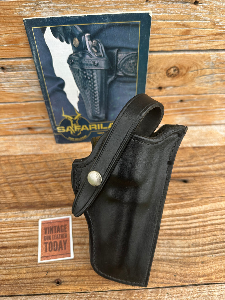 Vintage Safariland 25 Black Leather Lined Holster For Large frame Revolver 4"