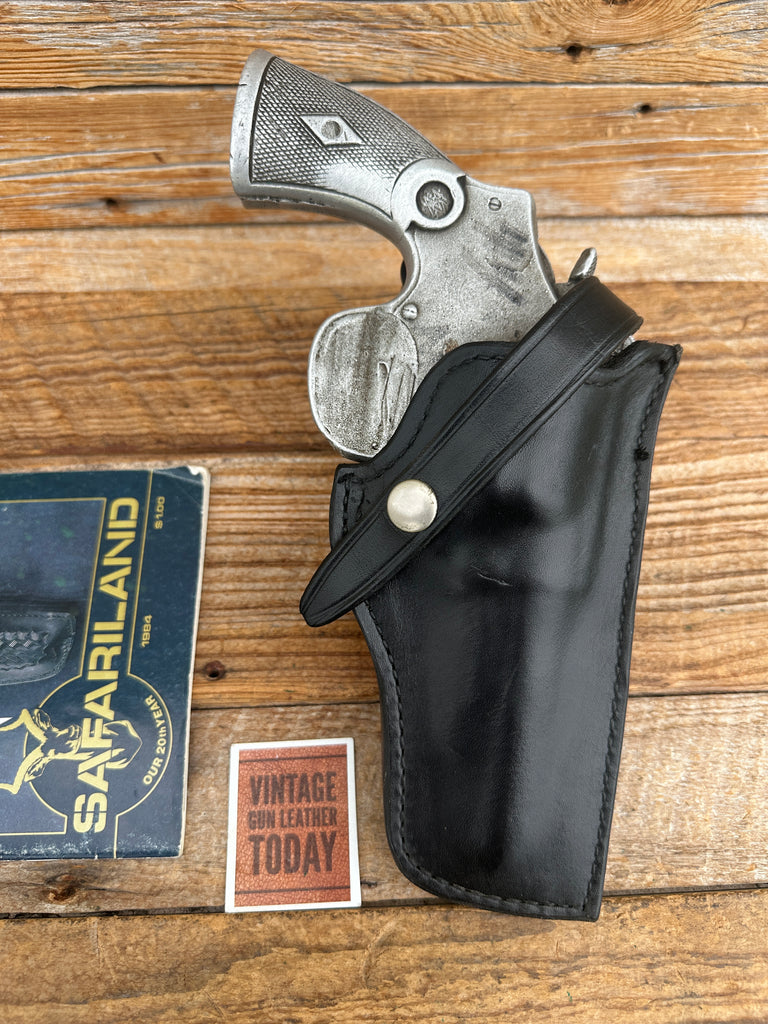 Vintage Safariland 25 Black Leather Lined Holster For Large frame Revolver 4"