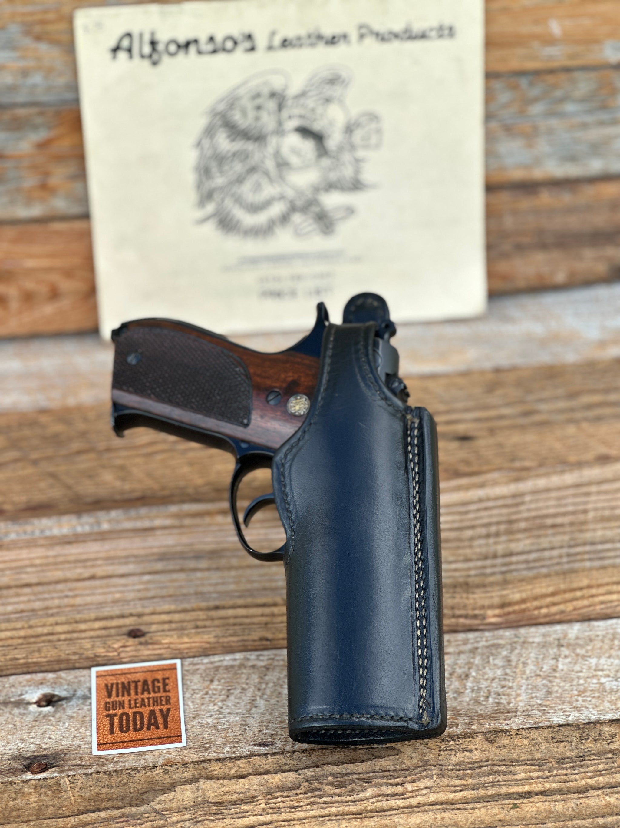 39:59 Alfonsos Black Smooth Leather Lined Threepersons Holster for S&W 59 39 ...