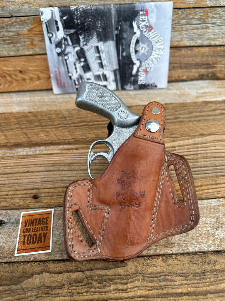 Tex Shoemaker Brown Leather OWB Holster for S&W 649 Bodyguard Revolver LEFT