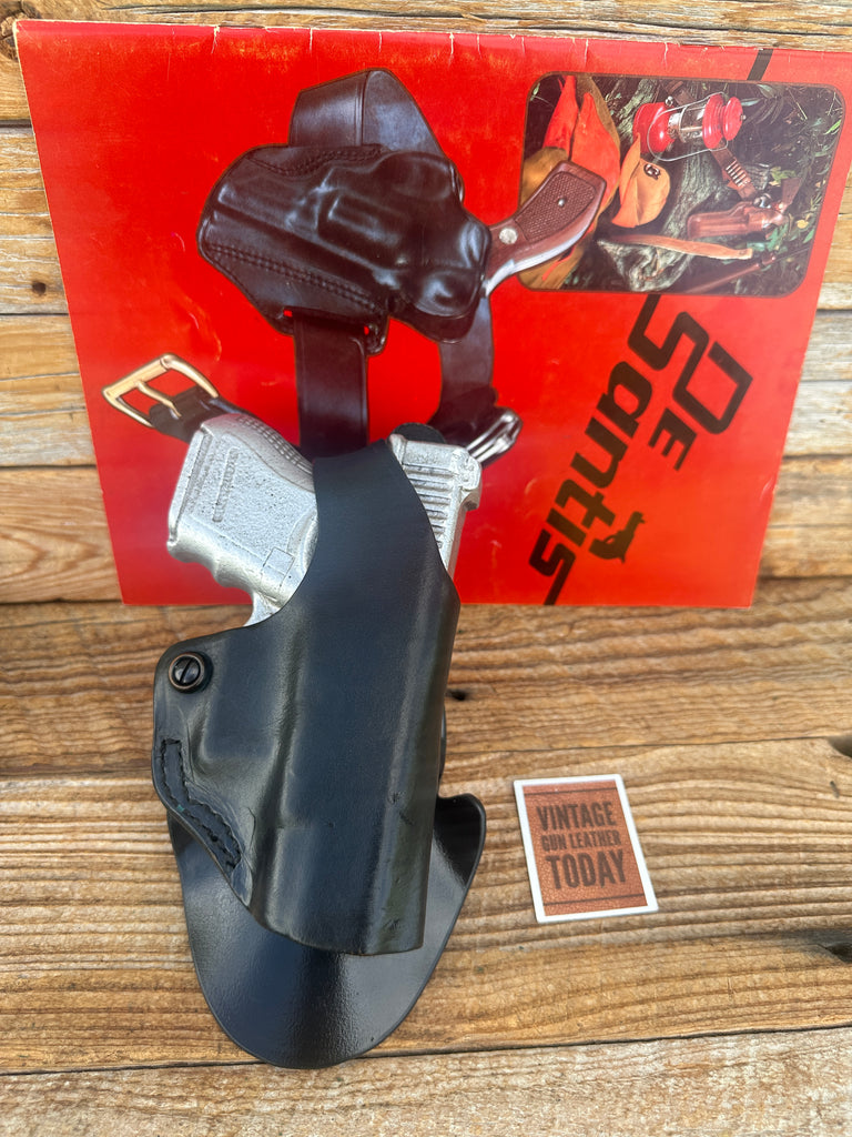 Desantis Black Leather OWB Viper Paddle Holster For GLOCK G26 G27 G33