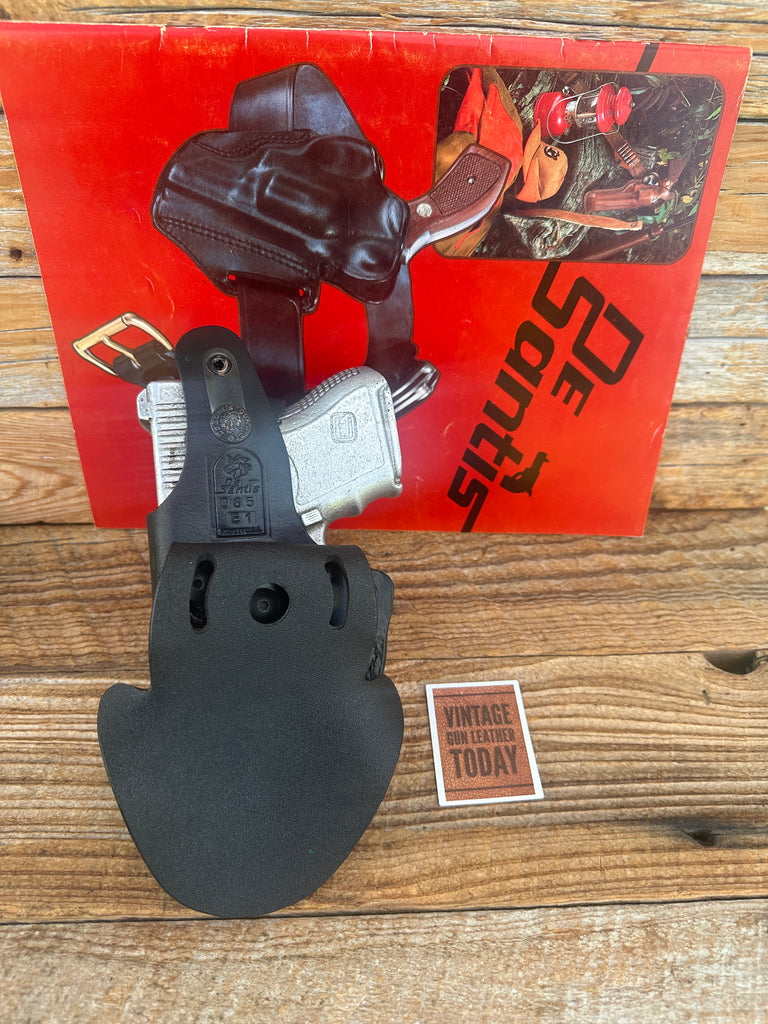 Desantis Black Leather OWB Viper Paddle Holster For GLOCK G26 G27 G33