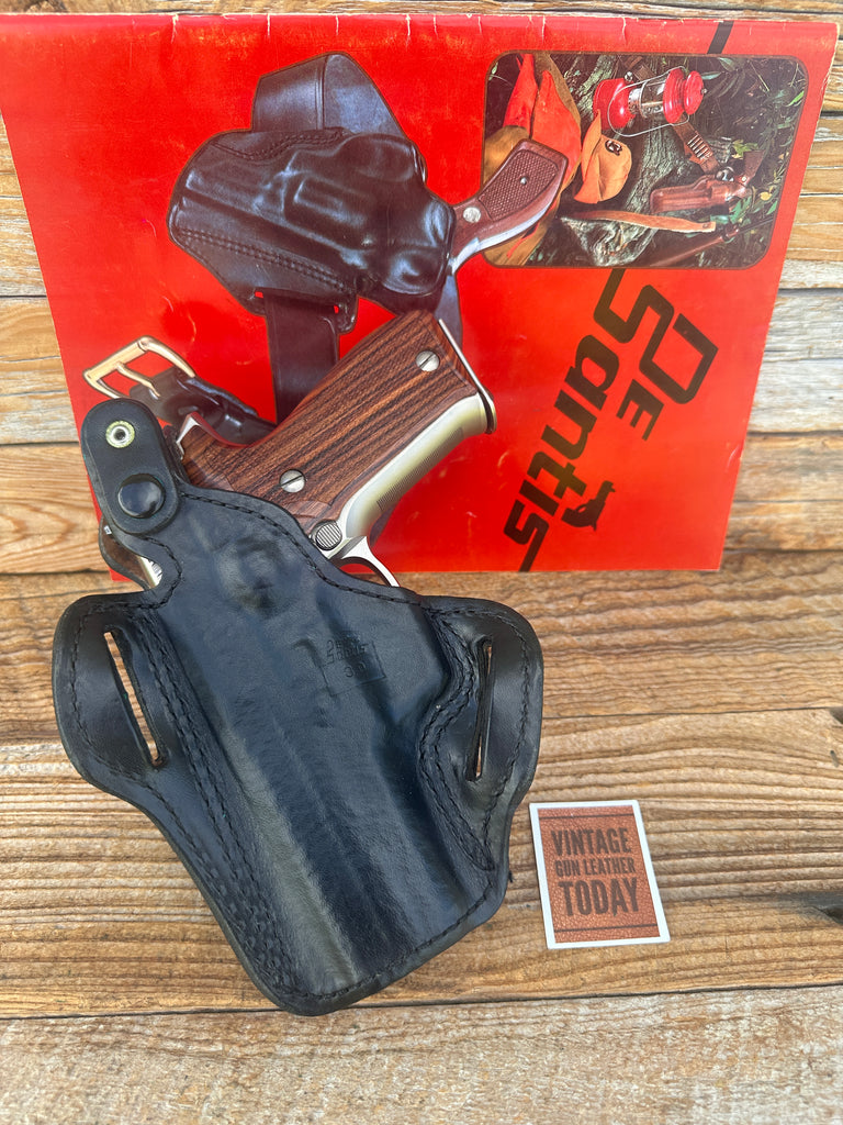 Vintage Desantis Black Suede Lined Leather TB Scabbard Holster For Sig P226