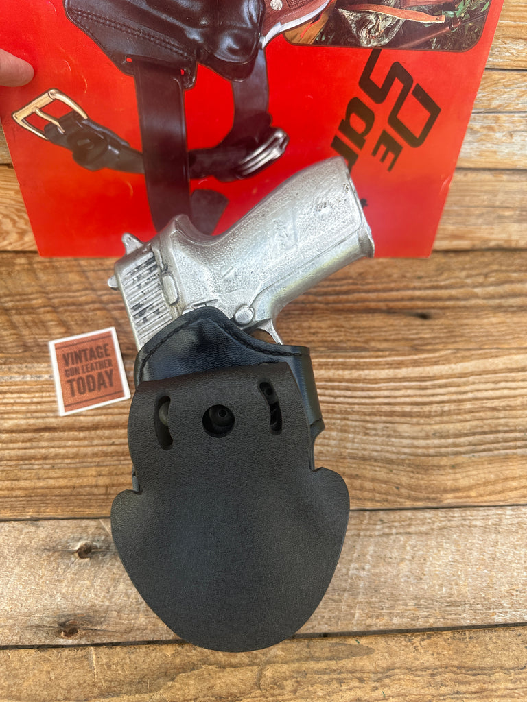 Vintage Desantis Black Leather OWB Open Top Paddle Holster For Sig P228 P229