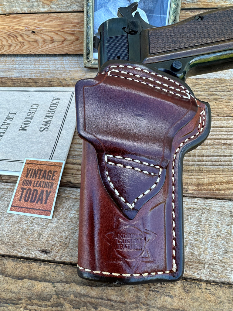 1980s Design Retro Andrews Speed Scabbard Holster Brown For Browning Hi Power