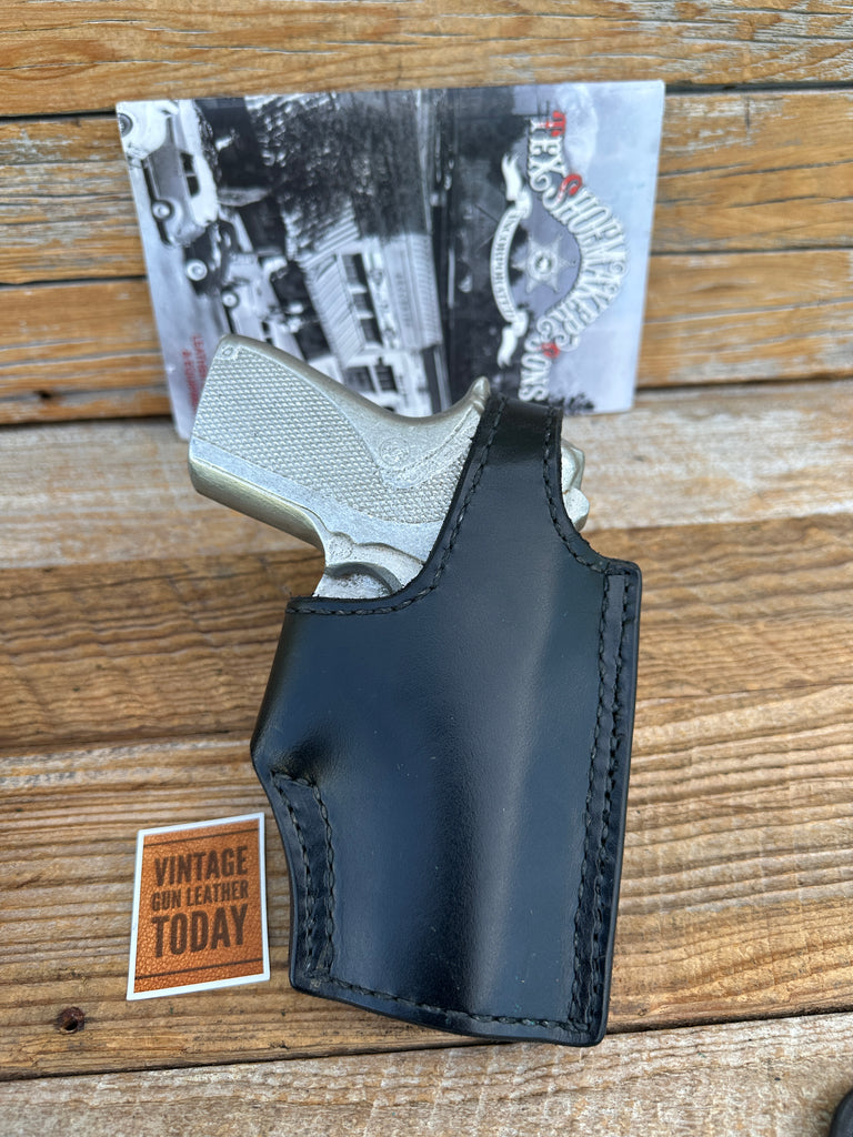 Tex Shoemaker N23H Black Leather Lined OWB Holster For S&W 6906 6904 1 1/4"