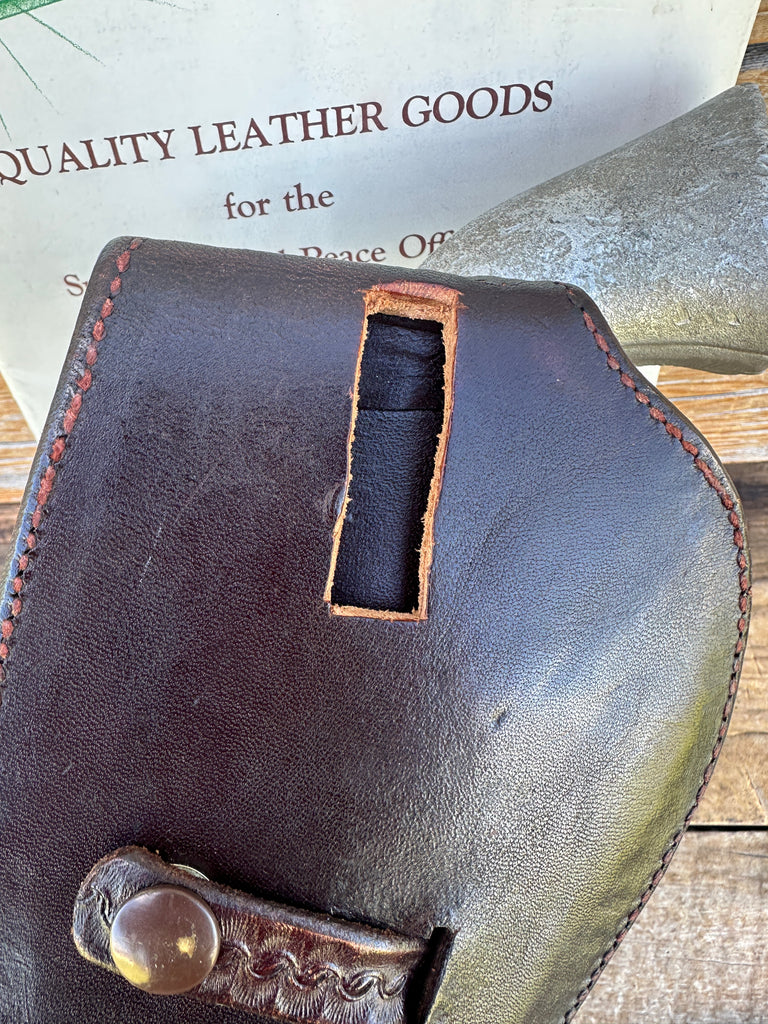 Vintage Idaho Leather Brown Basket Laced Leather Holster for Ruger Single 6 1/2"