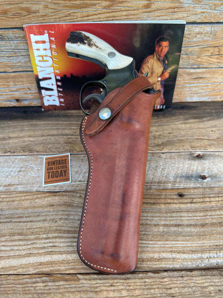 Vintage Bianchi #10 Brown Leather OWB Holster for S&W Colt K L frame Revolver 6"