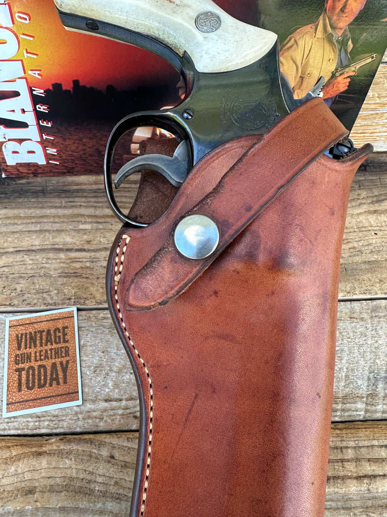 Vintage Bianchi #10 Brown Leather OWB Holster for S&W Colt K L frame Revolver 6"