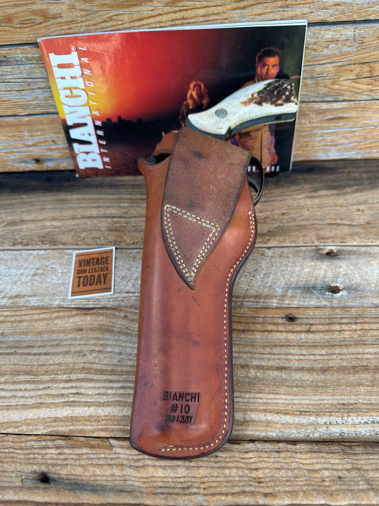 Vintage Bianchi #10 Brown Leather OWB Holster for S&W Colt K L frame Revolver 6"