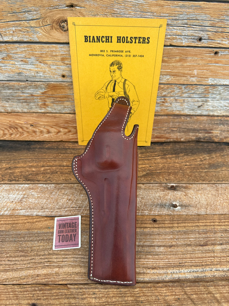 Vintage Bianchi Brown Leather Suede Lined Holster For Ruger Redhawk 5.5"