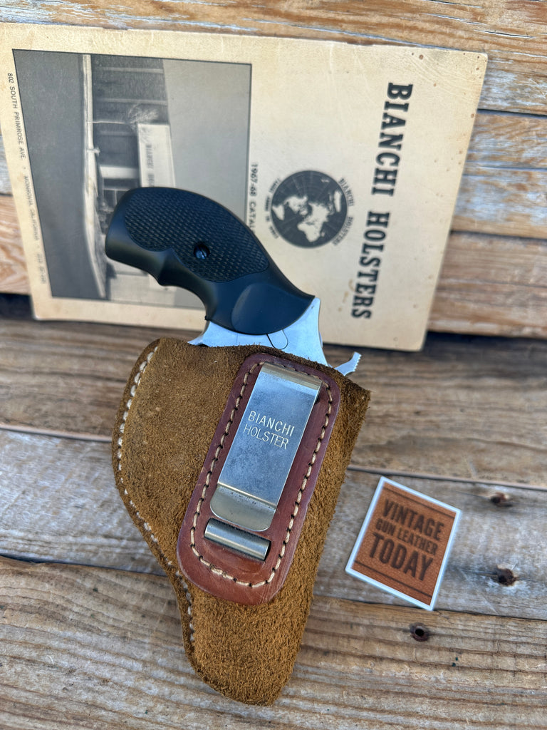 VINTAGE Early Bianchi Brown Leather IWB Holster For Ruger SP101 2 1/4" Revolver