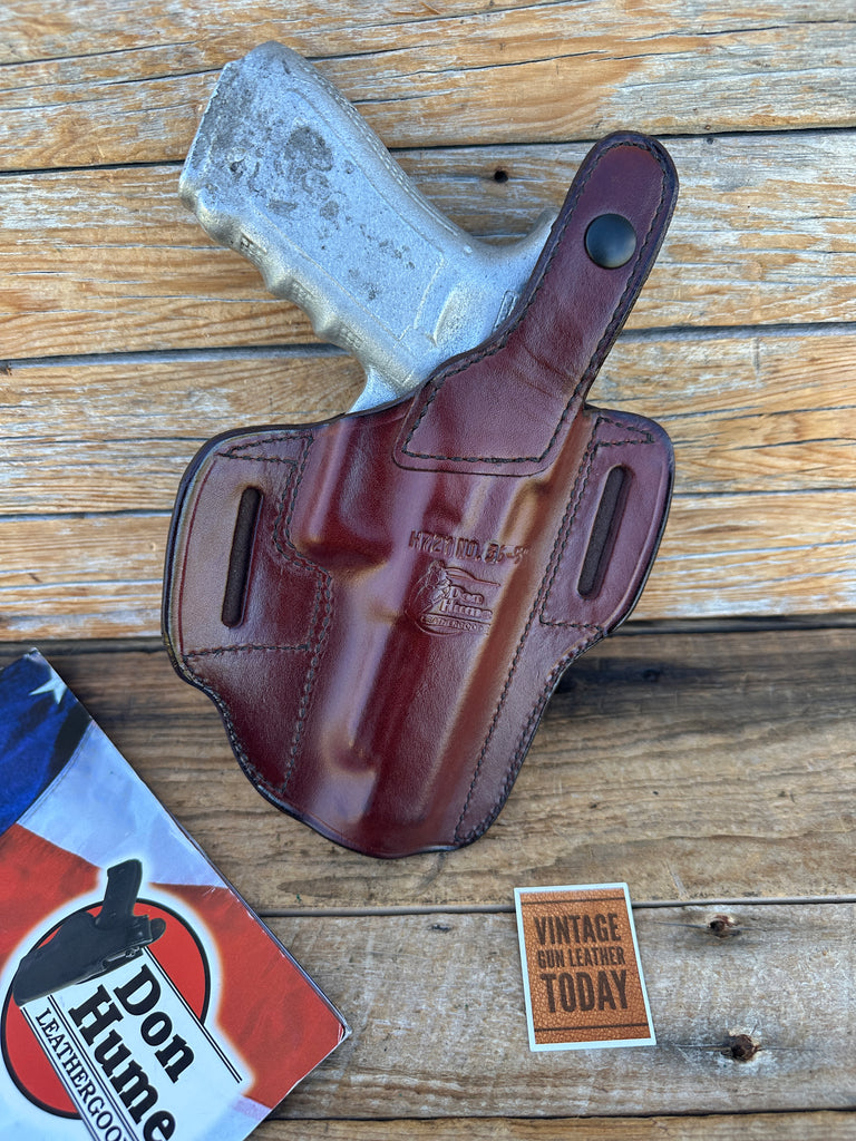 Vintage Don Hume GLOCK G34 G35 Double 9 H721 36-5 Black / Brown Leather Holster