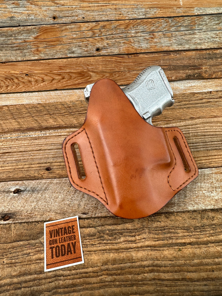 Michael Kole Brown Leather OWB Holster For GLOCK G26 G27 G33 LEFT Draw