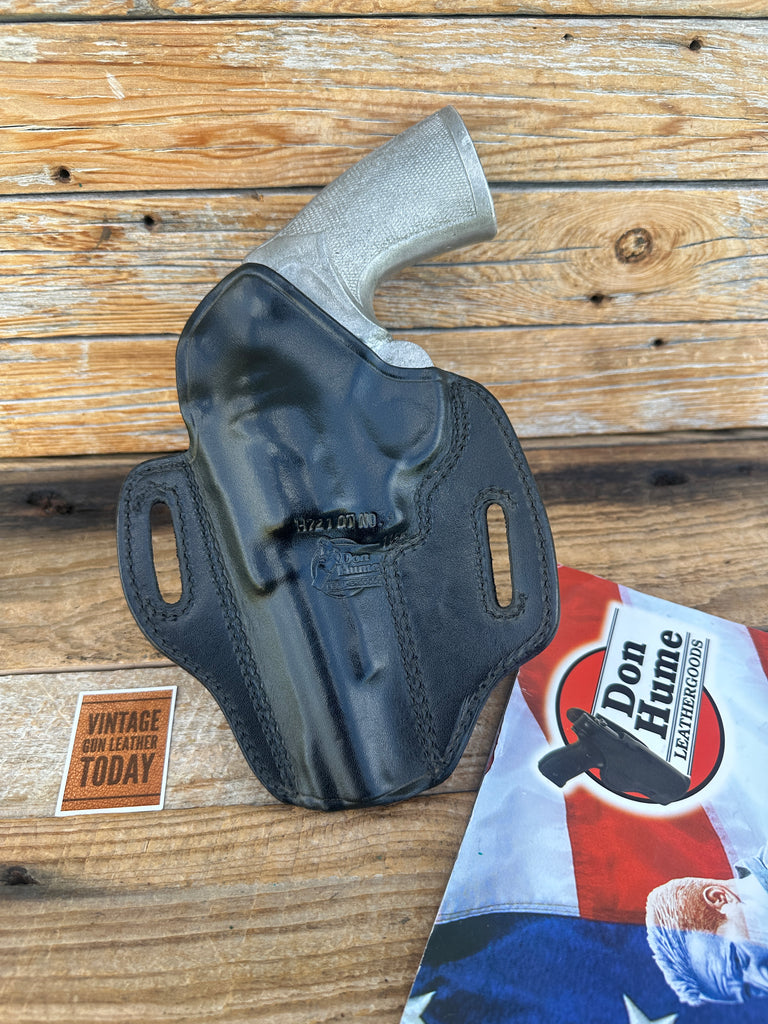 Don Hume H721 364-45 OT Black Leather OWB Holster For Ruger Security Six 4"