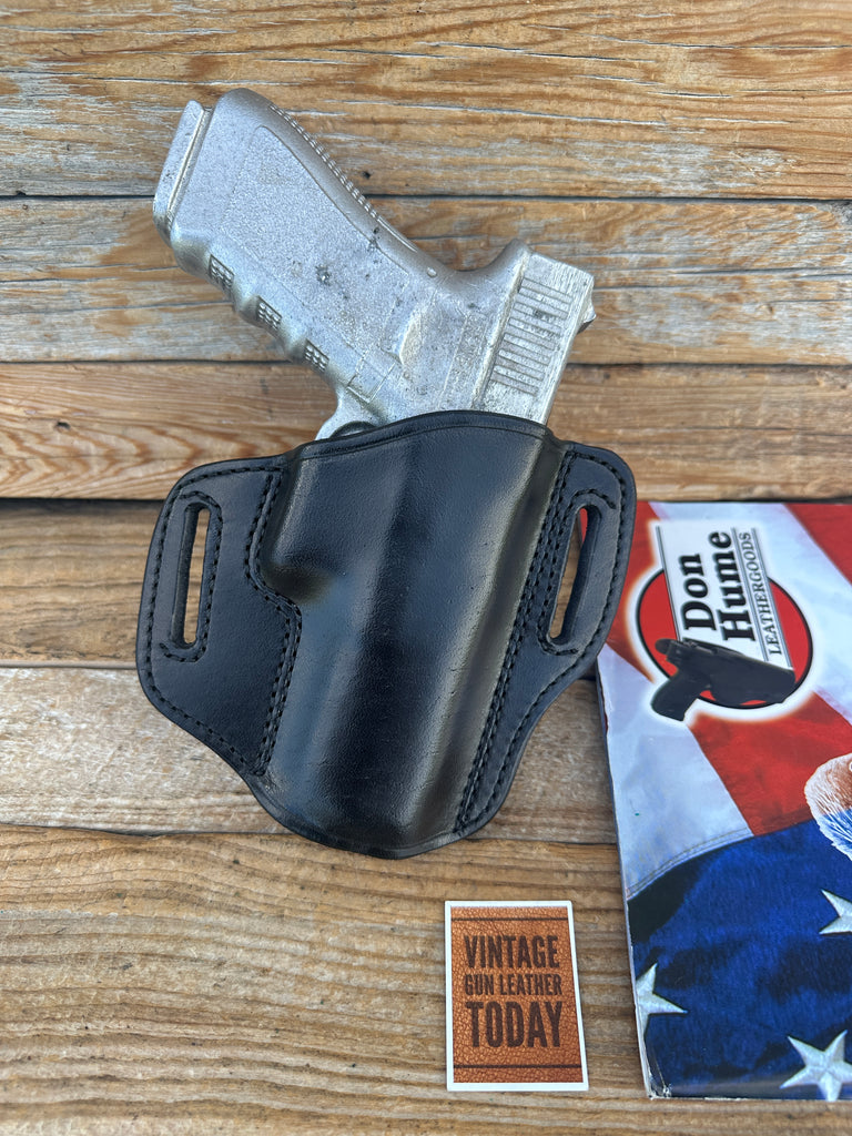 Vintage Don Hume H721 OT Plain Black Leather OWB Holster for GLOCK 19 23 32