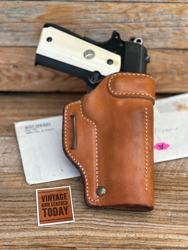 Vintage ID City Milt Sparks 55BN Brown Leather Holster For Colt 45 1911 5" Gov