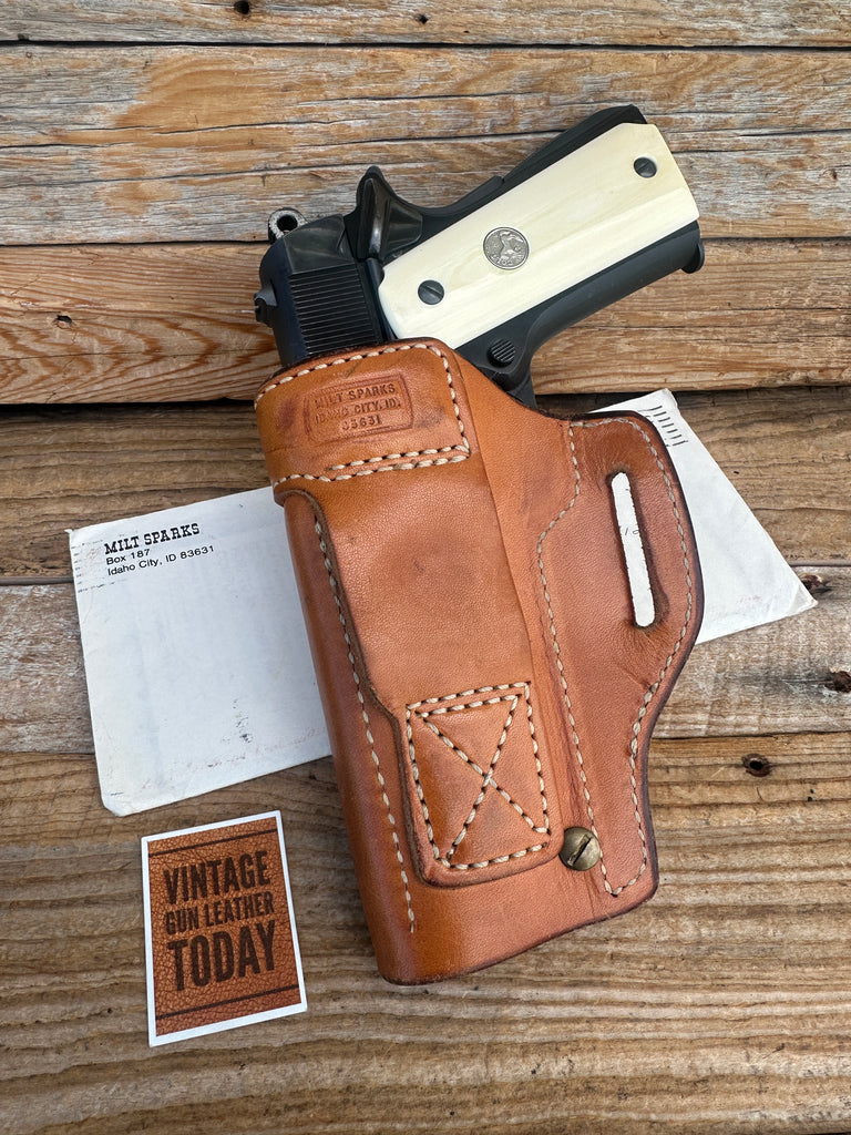 Vintage ID City Milt Sparks 55BN Brown Leather Holster For Colt 45 1911 5" Gov