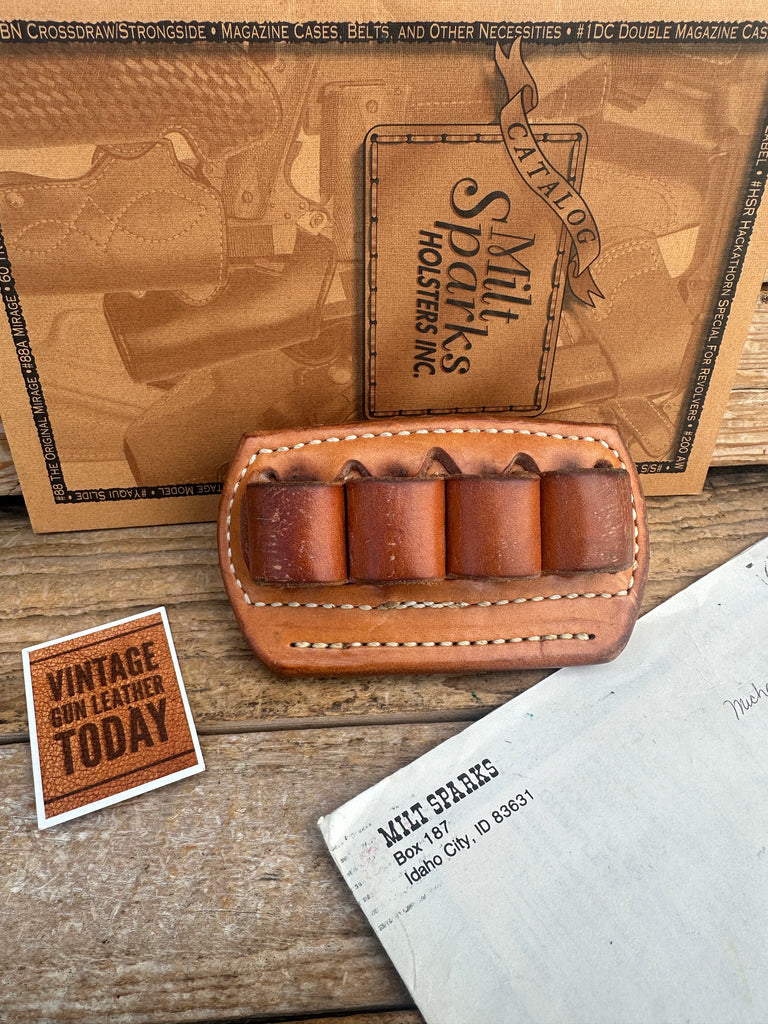 Vintage Milt Sparks Idaho City #412 Brown Leather 12 Ga. Shotshell Belt Holder