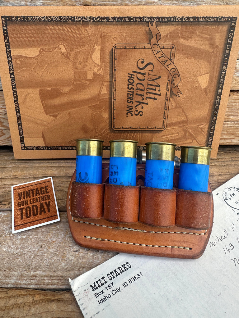Vintage Milt Sparks Idaho City #412 Brown Leather 12 Ga. Shotshell Belt Holder