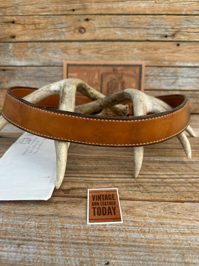 Vintage Milt Sparks Idaho City Brown Lined Leather 1 1/2" Gun Belt 35" to 39"