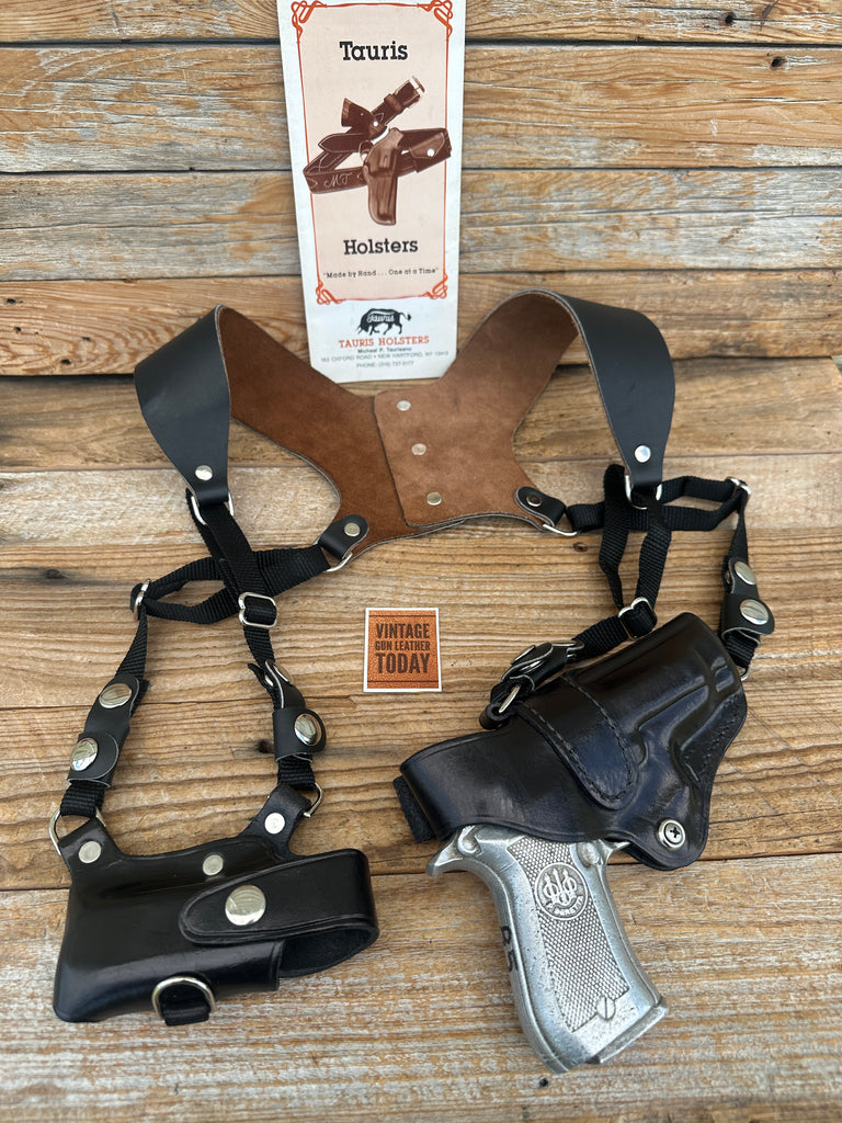 Vintage Tauris Black Leather Shouldser Holster For Beretta 84 85 Cheetah Right