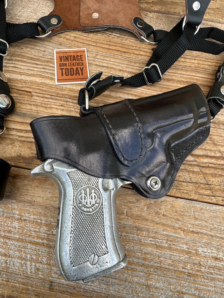 Vintage Tauris Black Leather Shouldser Holster For Beretta 84 85 Cheetah Right