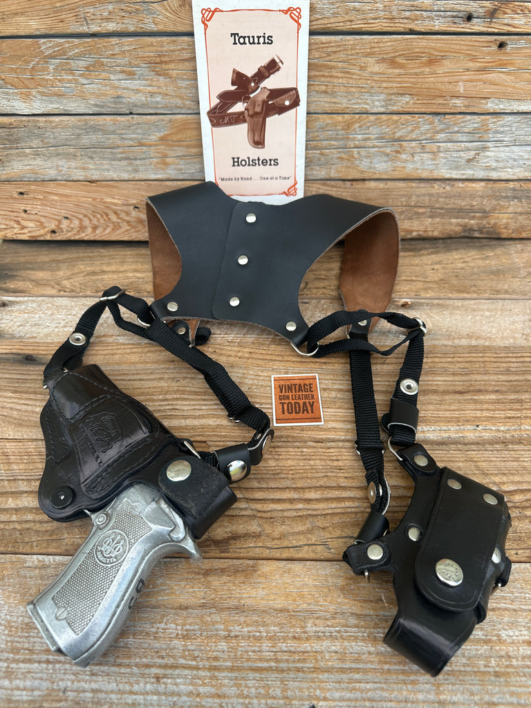 Vintage Tauris Black Leather Shouldser Holster For Beretta 84 85 Cheetah Right