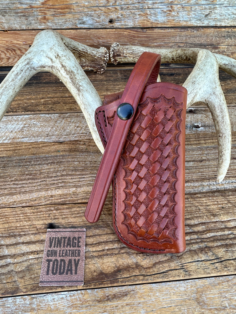 Rob Leahy Basket Stamped Leather Holster For Colt SAA 3.5" Sheriff Revolver