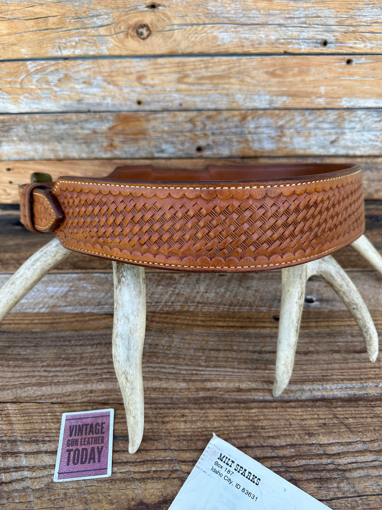 Milt Sparks 70s Idaho City Brown Basket Leather Competition Gun Belt 34.5 37.5"