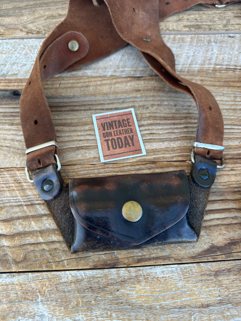 Vintage Desantis Brown Leather Shoulder Holster For S&W K Revolver 10 12 15 19