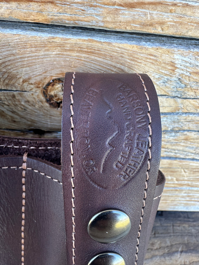 Barsony Brown Leather Double Magazine Carrier For Double Stack Magazine 92F G17
