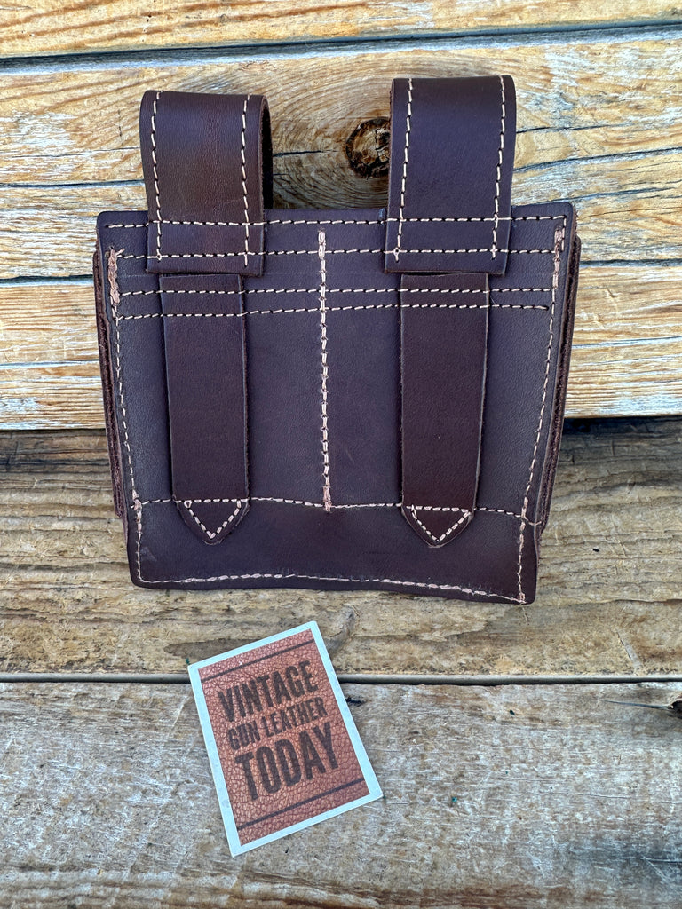 Barsony Brown Leather Double Magazine Carrier For Double Stack Magazine 92F G17